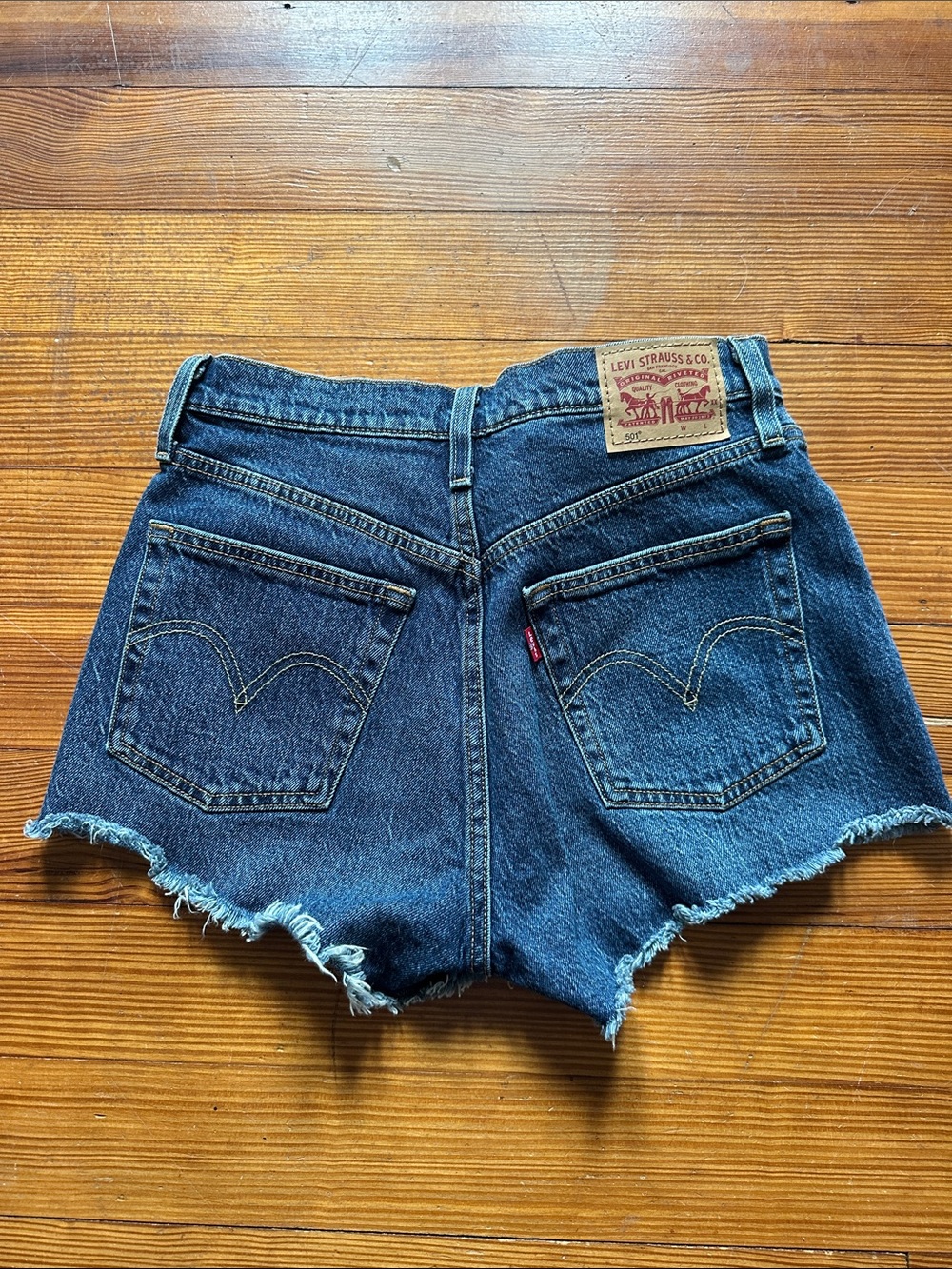 Levi's Women's Dark Indigo Denim Cutoff Shorts